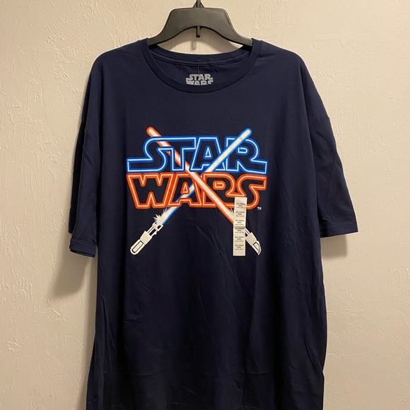 Star Wars Men’s Graphic Dark Blue Tee with Bold Logo Size XXL NWT - Picture 1 of 2